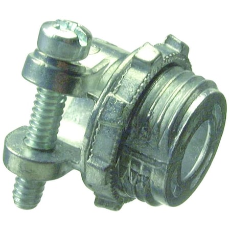Halex Conduit Fitting Connector, 1/2 in, Push-On, Die Cast Zinc, Green 04205B
